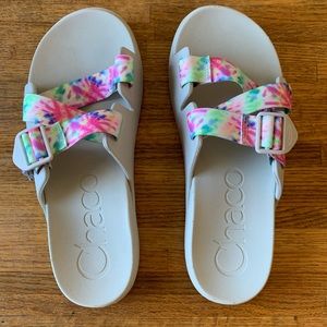 Chaco Women’s Chillos Slide Sandals, Size 10, Light Tie Dye